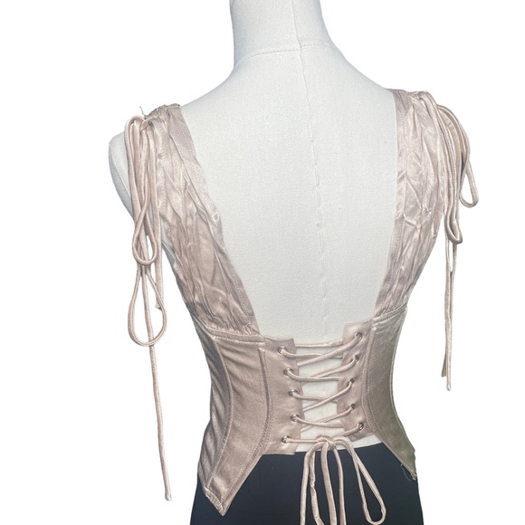 Golden champagne corset with lace up back from VRG GRL - Picture 4 of 7
